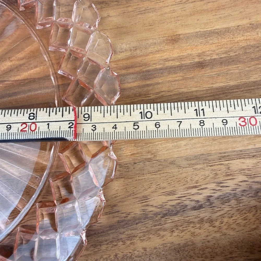 Anchor Hocking Waterford Pink Depression Glass Dinner Plate Waffle 9.25in